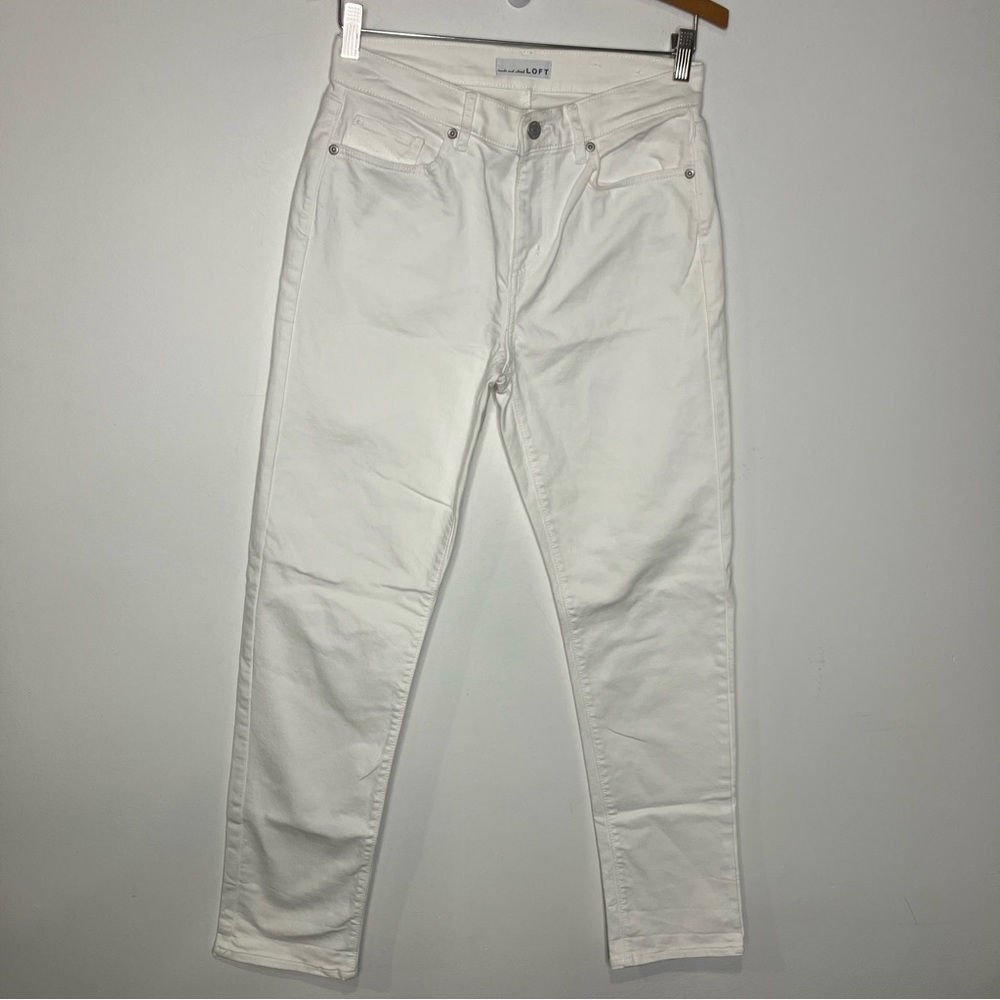 Loft the girlfriend jeans‎ white womens size 2/26 casual beach preppy trendy